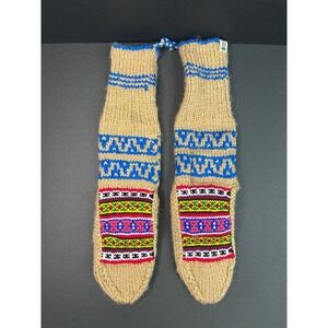 Anthropologie Fazl Parivaar Chai Crew Socks Free People Brown Motif Size S